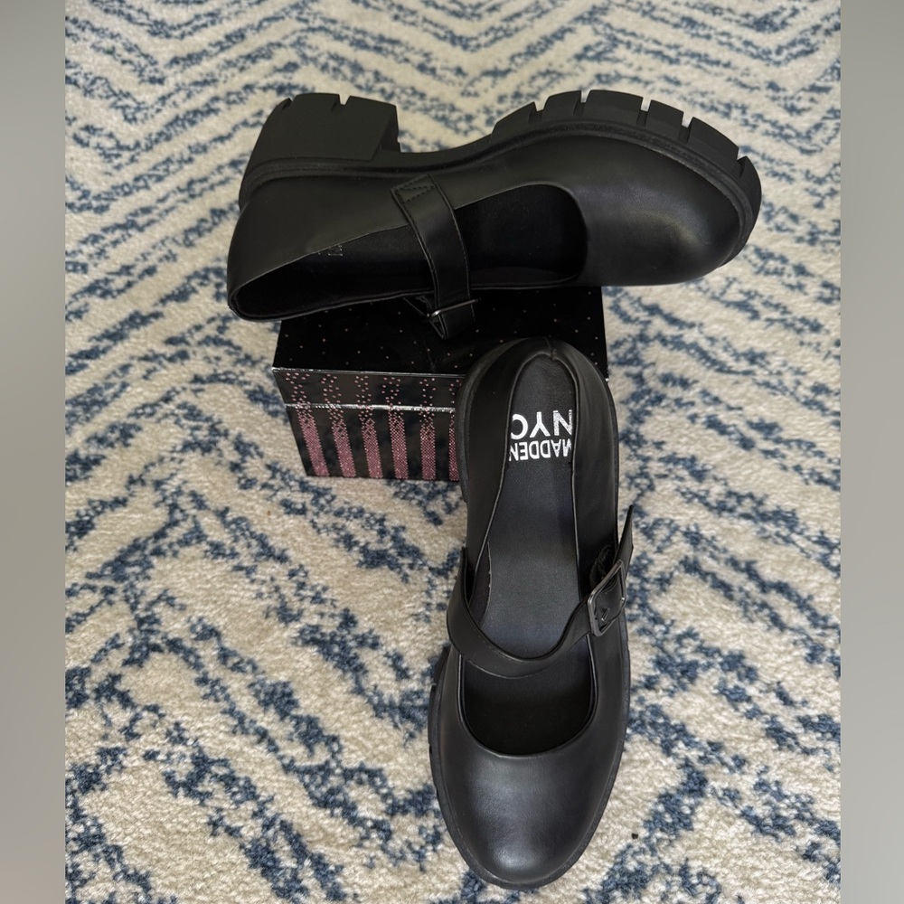 Madeline NYC Black Platform Mary Janes